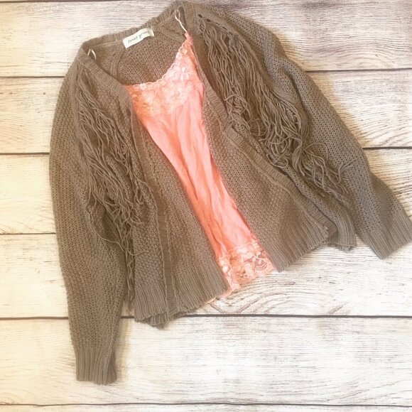 Classic Boho Open Front Fringe Cardigan Sweater - Picture 3 of 7